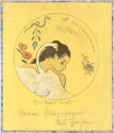 Leda Ontwerp voor een Plaat: Schande over Degenen die Kwaad Denken door Paul Gauguin