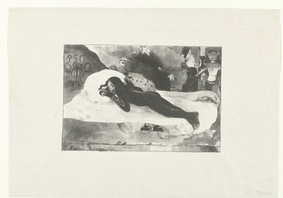 Liggend meisje en geesten van overledenen door Paul Gauguin