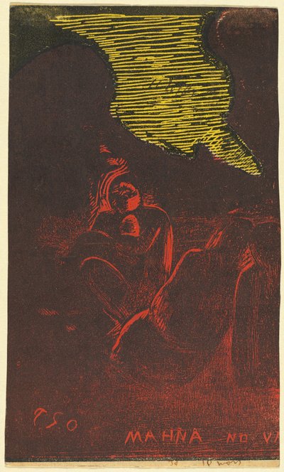 Mahna no Varua Ino (De demon spreekt) [verso] door Paul Gauguin