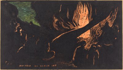 Mahna no Varua Ino (De Duivel Spreekt) door Paul Gauguin