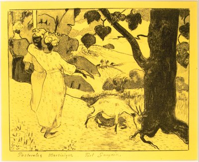 Martinique Pastoralen, uit de Volpini Suite: Dessins lithographiques door Paul Gauguin