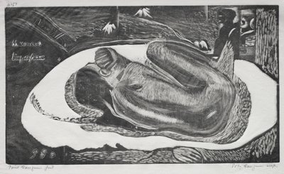 Noa Noa: Manao Tupapau Geobserveerd door de Geesten van de Doden, 1893-94 door Paul Gauguin