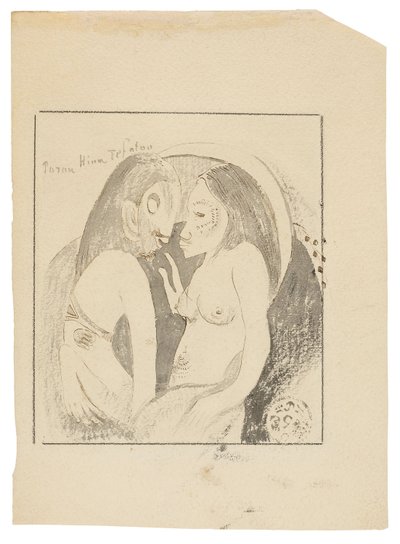 Parau Hina Tefatou (Woorden tussen Godin van de Maan en God van de Aarde) door Paul Gauguin