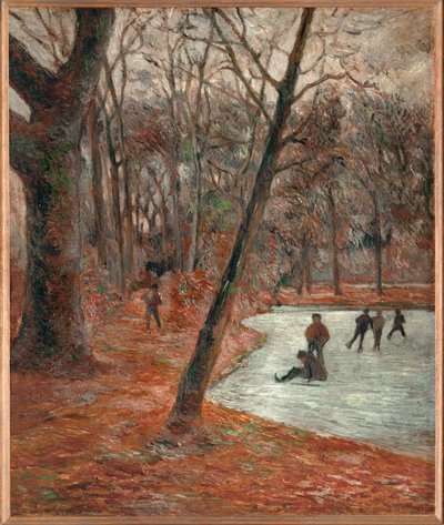 Schaatsers in Frederiksberg Park (olieverf op doek) door Paul Gauguin