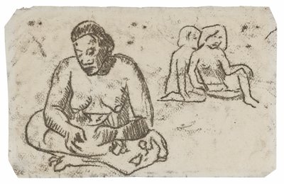 Zittende Vrouw (gerelateerd aan het schilderij Zuster van Liefdadigheid) door Paul Gauguin