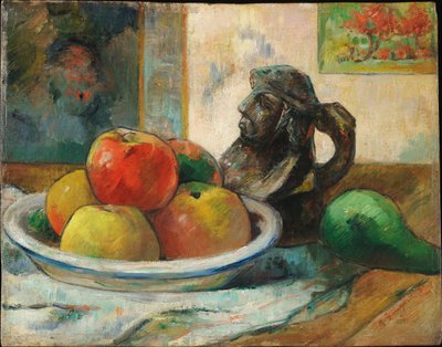 Stilleven met Appels, Peer en Kruik door Paul Gauguin