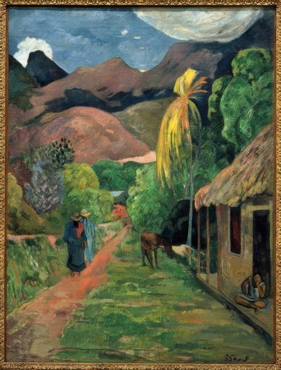 Straat naar de bergen door Paul Gauguin