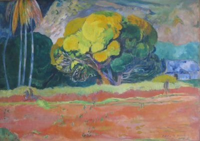Tahitiaans:  Fatata te moua Aan de voet van een berg door Paul Gauguin