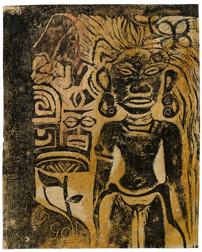 Tahitiaanse Afgod, De Godin Hina, 1894-95 door Paul Gauguin