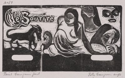 Tahitiaanse en Noa Noa-serie, De glimlach (houtsnede) door Paul Gauguin