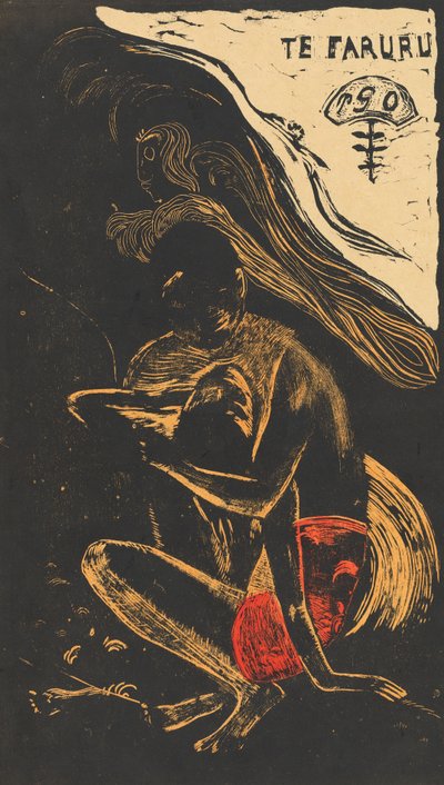 Te Faruru Ze maken hier liefde, 1894-1895 door Paul Gauguin