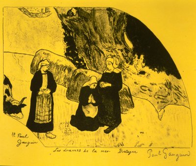 Het Drama van de Zee, Bretagne, uit de Volpini Suite: Dessins lithographiques, 1889 door Paul Gauguin