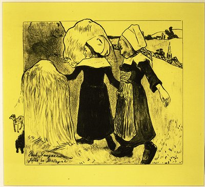 De vreugden van Bretagne, uit de Volpini Suite: Dessins lithographiques, 1889 door Paul Gauguin