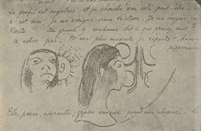 Het profiel is hoekig, 1936 door Paul Gauguin