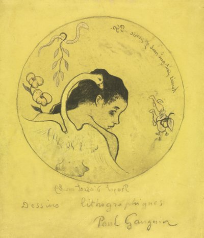 Volpini Suite: Ontwerp voor een Bord: Leda en de Zwaan door Paul Gauguin