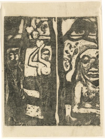 Vrouw die fruit plukt en de wilde door Paul Gauguin