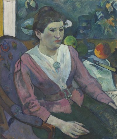 Vrouw Voor een Stilleven van Cézanne door Paul Gauguin