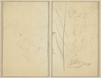 Vrouw met Koe en Gans; Tegenafdruk [verso] door Paul Gauguin