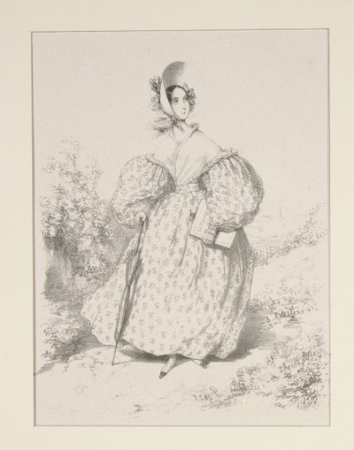 Op het platteland. Huillet 1835. Jurk van jaconas,... door Paul Gavarni