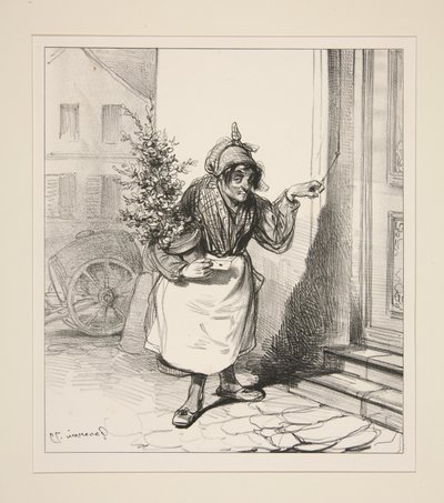 Lieve engel, mijn liefde zendt je op de vleugels van de zefier de geur van enkele bloemen en duizend kussen. door Paul Gavarni