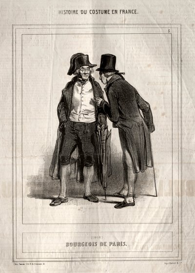Geschiedenis van het kostuum in Frankrijk: Burger van Parijs door Paul Gavarni
