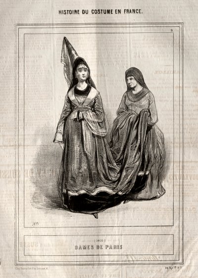 Histoire du Costume en France: Dames de Paris, 1843 door Paul Gavarni