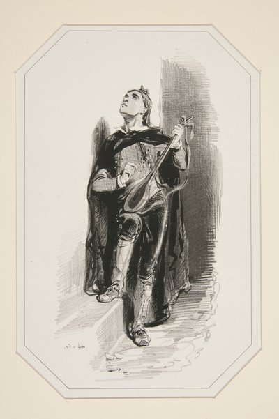De Serenade door Paul Gavarni