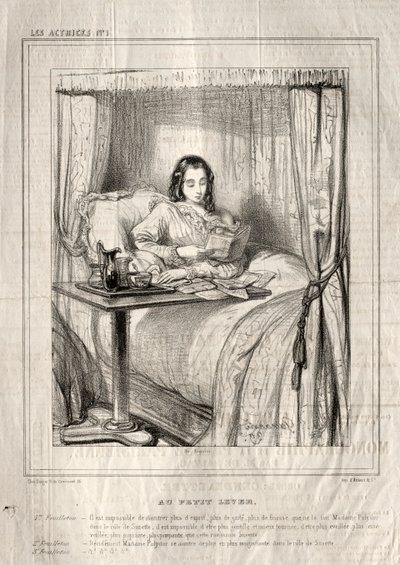 De Actrices: Bij het kleine opstaan, 1843 door Paul Gavarni