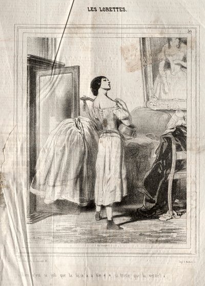 Les Lorettes, 1842 door Paul Gavarni