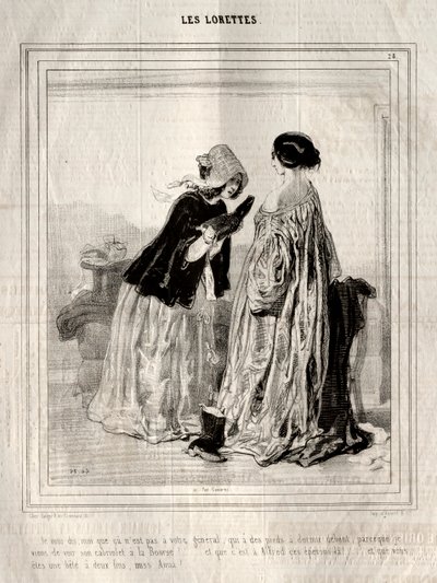 Les Lorettes, 1842 door Paul Gavarni