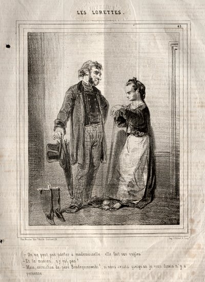 Les Lorettes, 1842 door Paul Gavarni