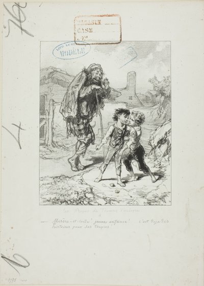 Les Propos de Thomas Vireloque: Misere et corde - ruzie om tollen door Paul Gavarni