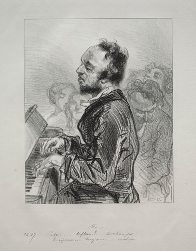 Piano, 1853 door Paul Gavarni