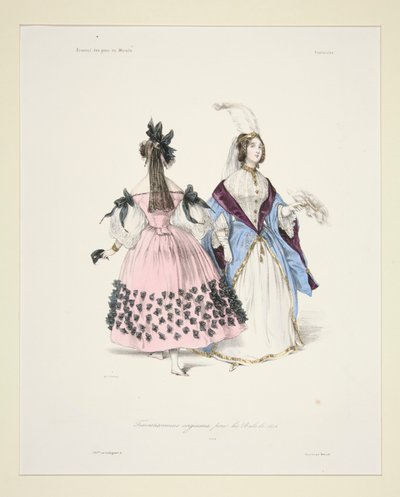 TRAVESTISSEMENS ORIGINAUX voor de bals van 1834. 5 en 6. door Paul Gavarni