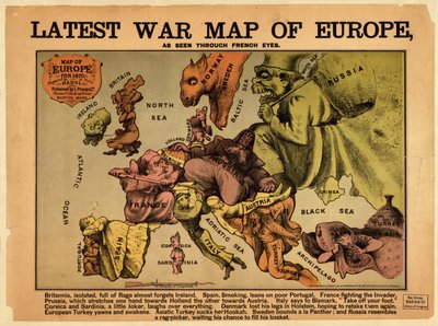 Laatste oorlogskaart van Europa: gezien door Franse ogen door Paul Hadol