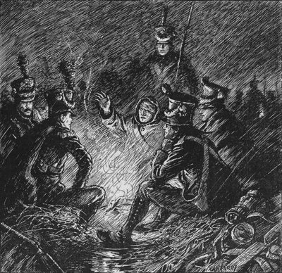 Zowel Fransen als bondgenoten bivakkeerden in modder en water, 1902 door Paul Hardy