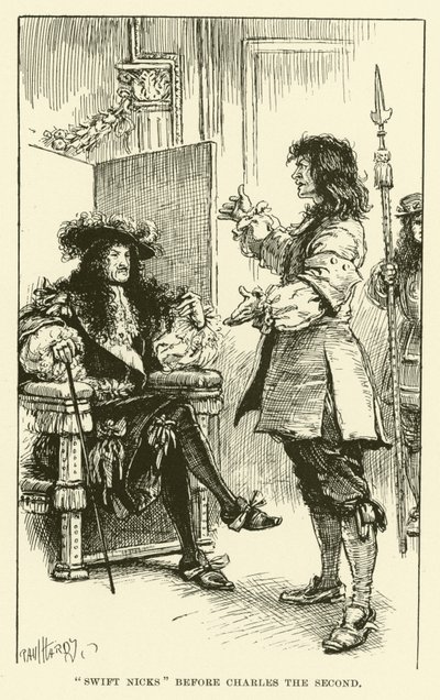 "Swift Nicks" voor Karel II (gravure) door Paul Hardy