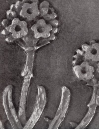 Detail van een munt van drie pence door Paul Henning
