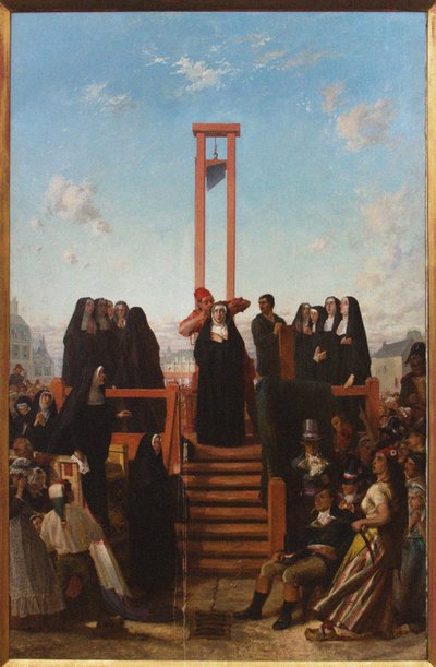 Guillotine. De Karmelieten van Compiègne, Eerste helft van de 19e eeuw door Paul Delaroche