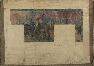 Schets voor het stadhuis van Saint-Ouen: De renbaan van Saint-Ouen, 4e kwartaal 19e eeuw door Paul Jean Gervais