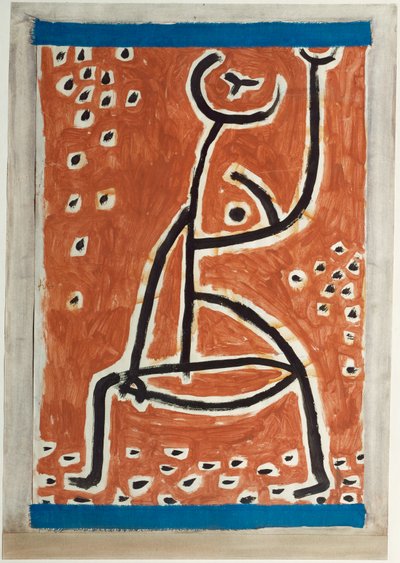 Een sportieve dame (hijgend) door Paul Klee