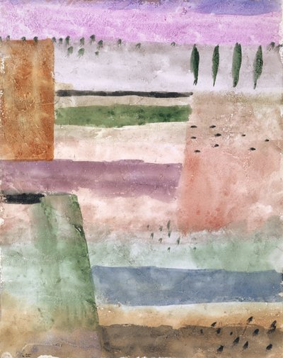 Landschap met populieren door Paul Klee