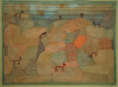 Landschap met ezels door Paul Klee