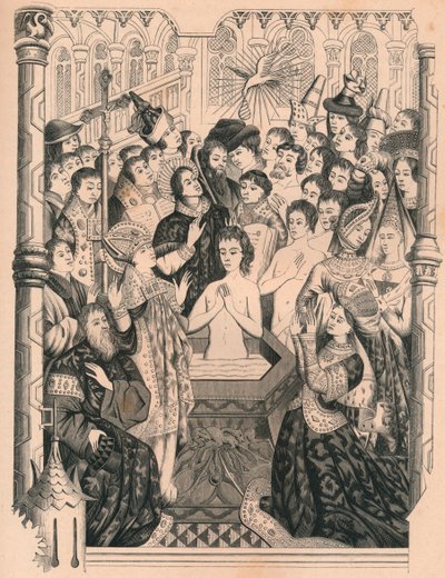 Doop van koning Clovis I, 15e eeuw, 1849 door Paul Lacroix