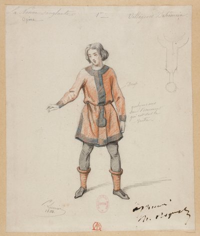 Gounod - De bloedige non - Vier kostuummodellen van Paul Lormier - 1. Boheemse dorpeling door Paul Lormier