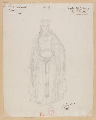 Gounod - De bloedige non - Vier kostuummodellen van Paul Lormier - 4. Agnes, dochter van baron Moldaw door Paul Lormier