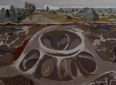 Aardehuis of Het Fort door Paul Nash