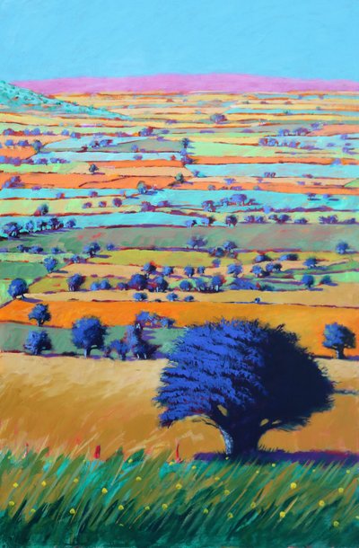 Cotswold Way, 2021 (acryl op board) door Paul Powis