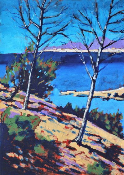 Peguera, 2021 (acryl op papier) door Paul Powis