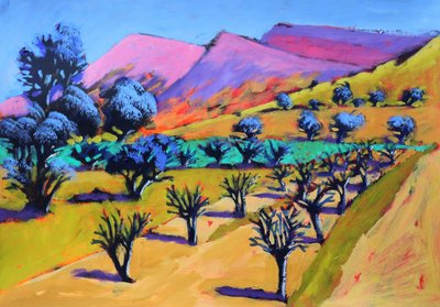 Provence, 2021 (acryl op papier) door Paul Powis